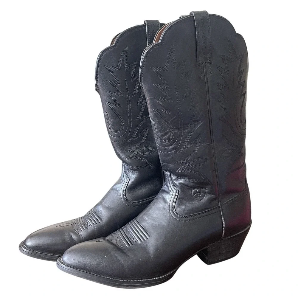 Ariat Heritage R Toe Western Boots Style 15701 Black Women's Size Us 9 B 40